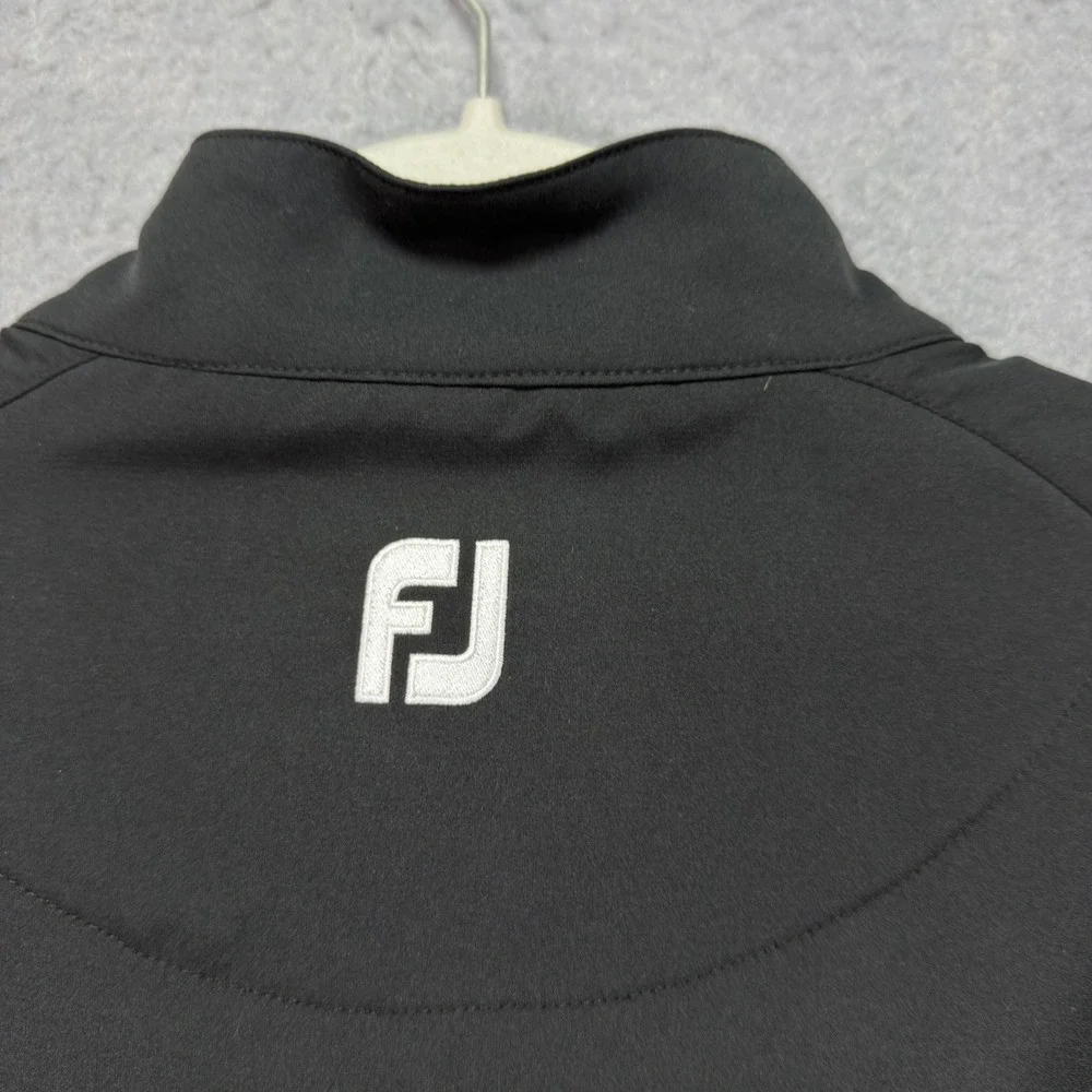 FootJoy Mens Large Black Quarter Zip Golf Pullover Windbreaker Jacket Mock Neck